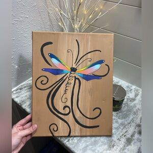 Hand Crafted Multicolor Dragonfly Painting